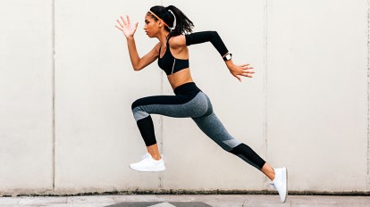 A woman running