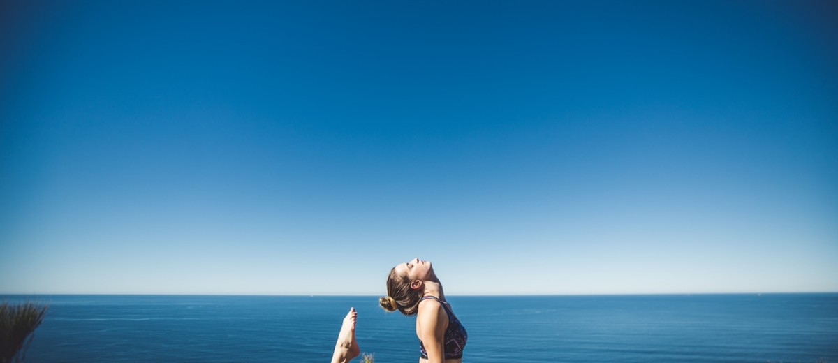 A woman exercising